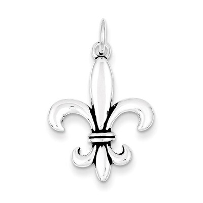 Fleur De Lis Charm Antiqued Sterling Silver QC7886, MPN: QC7886, 886774760698