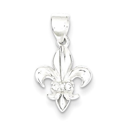 Fleur De Lis Pendant Sterling Silver Diamond QP1131, MPN: QP1131, 723252633047