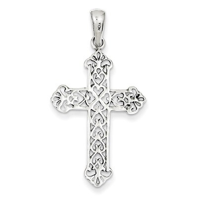 Fleur de lis Cross Pendant Antiqued Sterling Silver QC5259, MPN: QC5259, 883957912622