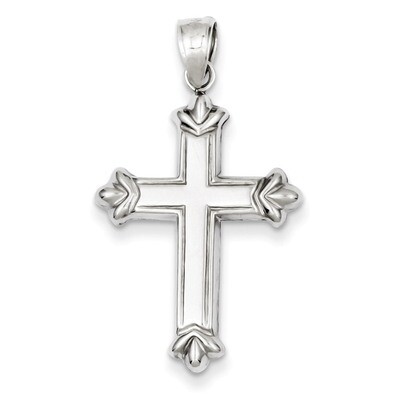 Fleur-de-lis Cross Pendant Sterling Silver Rhodium-plated QC5256, MPN: QC5256, 883957912608