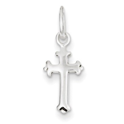 Fleur De Lis Cross Charm Sterling Silver QC1860, MPN: QC1860, 883957278575