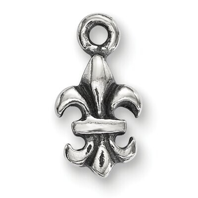Antiqued Fleur de Lis Charm Sterling Silver SS4954, MPN: SS4954,