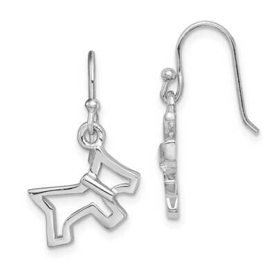 Dog Dangle Earrings Sterling Silver Rhodium-plated QE14841, MPN: QE14841, 883957953724