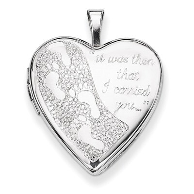 Footprints Heart Locket Sterling Silver 20mm QLS319, MPN: QLS319, 883957144580