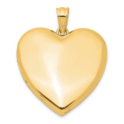 24mm Plain Heart Locket Sterling Silver Gold-plated QLS1095, MPN: QLS1095,