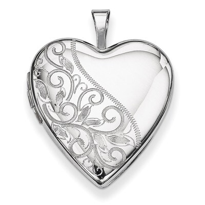 Swirl &amp; Polished Heart Locket Sterling Silver 20mm QLS345, MPN: QLS345, 191101277320