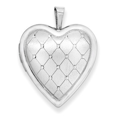 Quilt Design Heart Locket Sterling Silver 20mm QLS340, MPN: QLS340, 883957145235