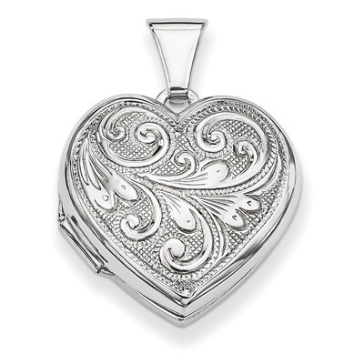 Scrolled Front &amp; Back Heart Locket Sterling Silver QLS48, MPN: QLS48, 886774116600