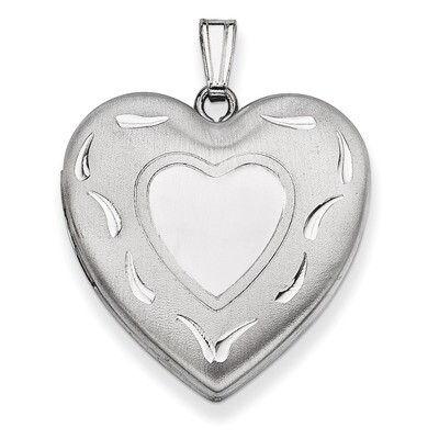 Heart Locket Sterling Silver 24mm Diamond-cut QLS398, MPN: QLS398, 883957578361
