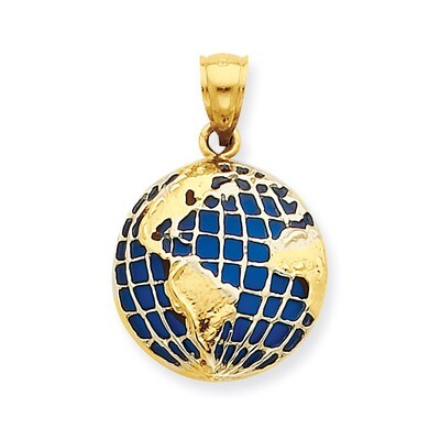 BlueTranslucent Acrylic Globe Pendant 14k Gold K4144, MPN: K4144, 637218144273