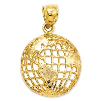Globe Pendant 14k Gold Polished C2246, MPN: C2246, 637218041077