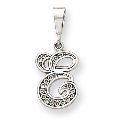 Filigree Initial E Pendant 14k White Gold Solid Polished D1281E, MPN: D1281E, 883957862712