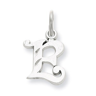 Diamond-cut Initial E Charm 14k White Gold WCH139-E, MPN: WCH139-E, 883957130583