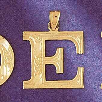 Dazzlers Jewelry Initial E Pendant Necklace Charm Bracelet in Yellow, White or Rose Gold 9571e, MPN…