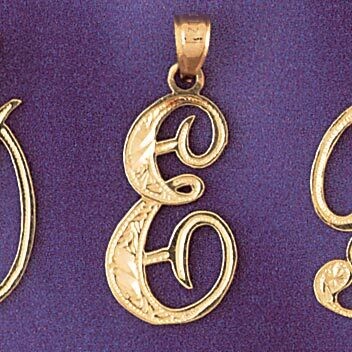 Dazzlers Jewelry Initial E Pendant Necklace Charm Bracelet in Yellow, White or Rose Gold 9566e, MPN…