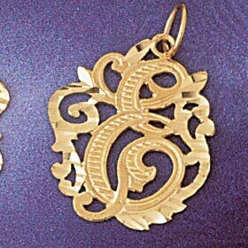 Dazzlers Jewelry Initial E Pendant Necklace Charm Bracelet in Yellow, White or Rose Gold 9557e, MPN…