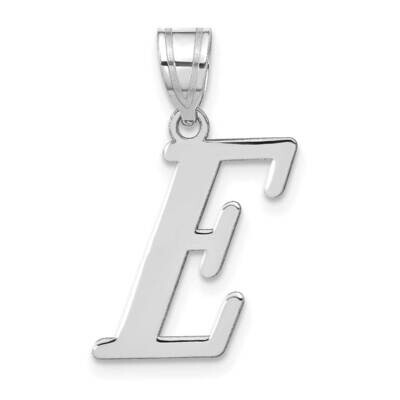 Letter E Initial Pendant 14k White Gold Polished YC1440WE, MPN: YC1440WE, 196904083239