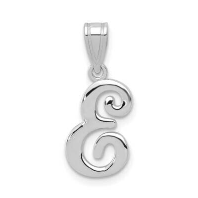 Script Letter E Initial Pendant 14k White Gold YC993WE, MPN: YC993WE, 196904073797