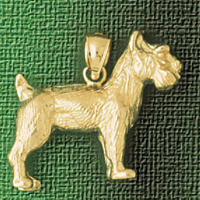 Dazzlers Jewelry Schnauzer Dog Pendant Necklace Charm Bracelet in Yellow, White or Rose Gold 2060, …