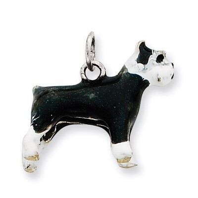 Schnauzer Charm Sterling Silver Enameled QC6422, MPN: QC6422, 886774373430