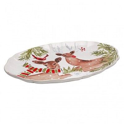 Casafina Deer Friends White Large Oval Platter DF622-WHI, MPN: DF622-WHI, 840289015193