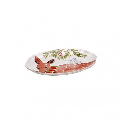 Casafina Deer Friends White Small Oval Platter DF623-WHI, MPN: DF623-WHI, 840289015209
