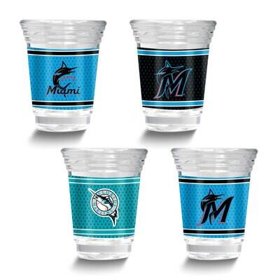 MLB Miami Marlins 4-piece Shot Glass Set GM26124-MIN, MPN: GM26124-MIN, 737538033650