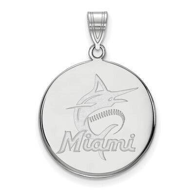 MLB Miami Marlins Large Disc Pendant Sterling Silver Rhodium-plated SS030MIN, MPN: SS030MIN, 191101…