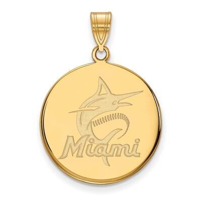 MLB Miami Marlins Large Disc Pendant Gold-plated Sterling Silver GP030MIN, MPN: GP030MIN, 191101857…