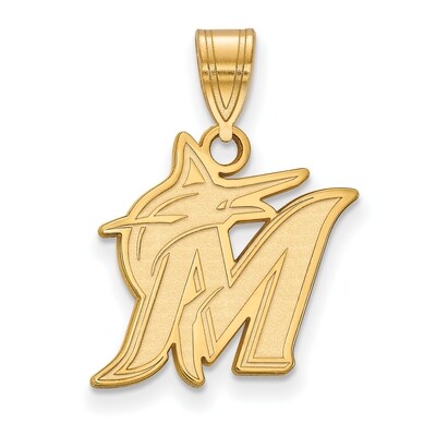 Miami Marlins Medium Pendant 14k Yellow Gold 4Y003MIN, MPN: 4Y003MIN, 886774860848