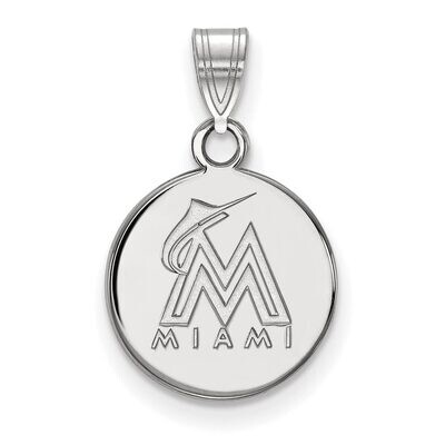 Miami Marlins Small Disc Pendant Sterling Silver SS012MIN, MPN: SS012MIN, 886774626611