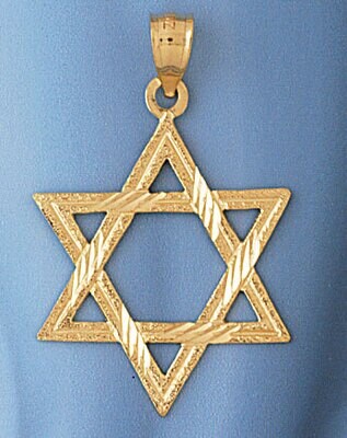 Dazzlers Jewelry Star of David Pendant Necklace Charm Bracelet in Yellow, White or Rose Gold 9159, …
