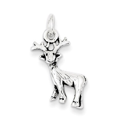 Deer Charm Antiqued Sterling Silver QC6358, MPN: QC6358, 883957915883