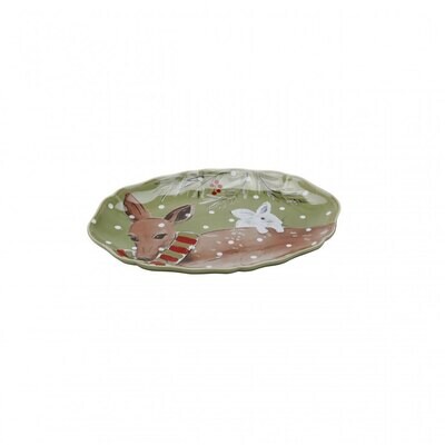 Casafina Deer Friends Green Small Oval Platter DF623-GRN, MPN: DF623-GRN, 840289015421