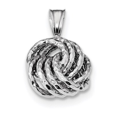 Love Knot Pendant Sterling Silver Rhodium-plated Textured QP4779, MPN: QP4779,
