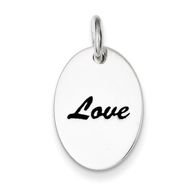 Enamel Love Pendant Sterling Silver Polished QC7488, MPN: QC7488, 886774646008