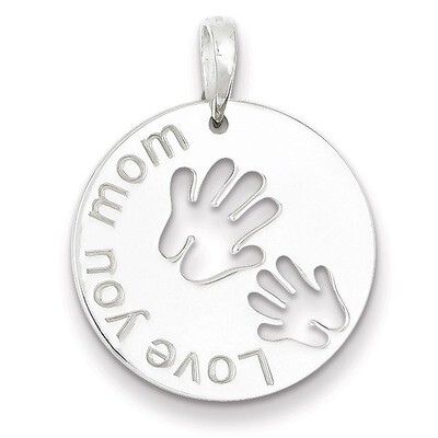 Love You Mom Pendant Sterling Silver Polished QC7522, MPN: QC7522, 886774759852