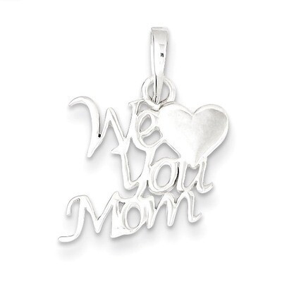 We Love You Mom Pendant Sterling Silver Polished QC6760, MPN: QC6760, 883957564081