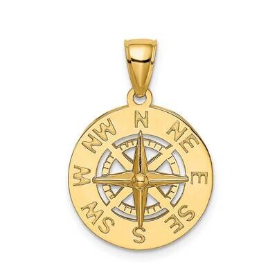 Nautical Compass Charm 14k Gold K7856, MPN: K7856, 637218179992