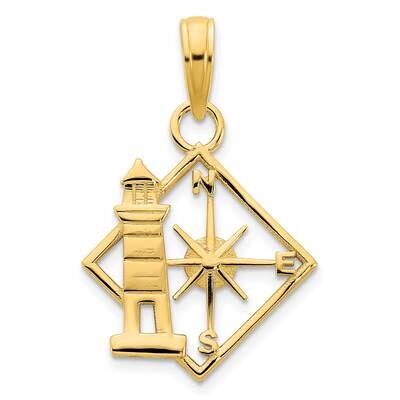Lighthouse Compass Pendant 14k Gold D5093, MPN: D5093, 196904084311