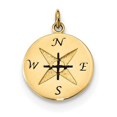 Antiqued Compass Pendant 14k Gold YC1268, MPN: YC1268, 196904088579