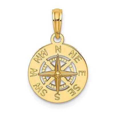 Mini Nautical Compass Charm 14k Gold K7894, MPN: K7894, 637218185184