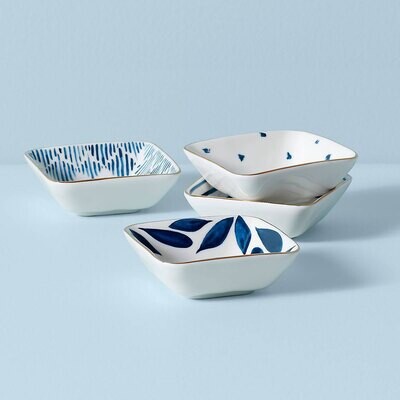 Lenox Blue Bay Square Snack Bowls Set of 4 890208, MPN: 890208, 882864856616