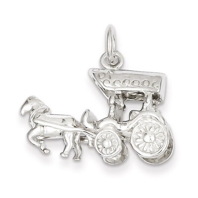 Horse &amp; Carriage Charm Sterling Silver QC1034, MPN: QC1034, 883957904825
