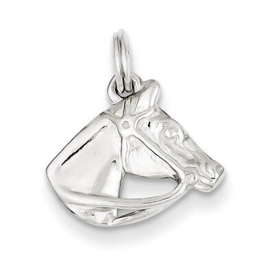 Horse Head with Bridle Charm Sterling Silver QC5041, MPN: QC5041, 883957912080