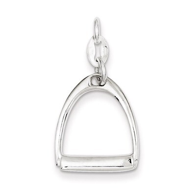 Horse Stirrup Charm Sterling Silver Polished QC6964, MPN: QC6964, 886774760056