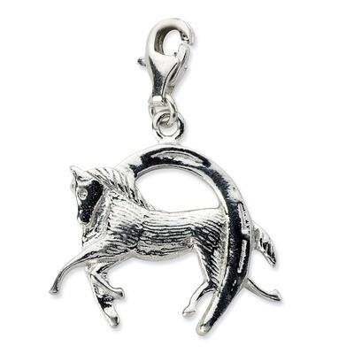 Horse and Shoe Charm Sterling Silver QCC674 by Amore La Vita, MPN: QCC674, 886774074535