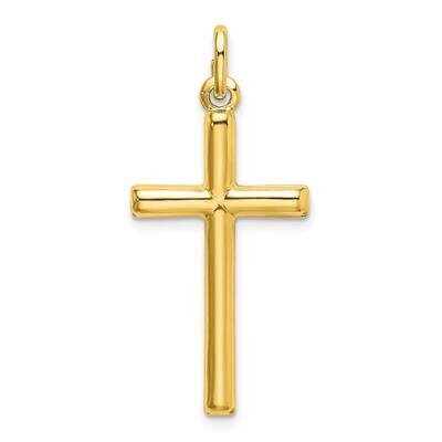 Polished Cross Charm Sterling Silver Gold-Tone QC9064GP, MPN: QC9064GP,