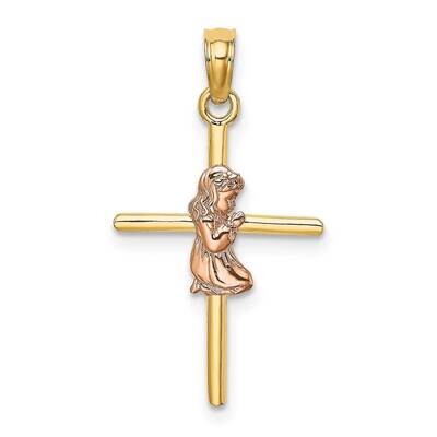 2-D Girl On Cross Charm 14k Two-tone Gold K9108, MPN: K9108, 637218043002