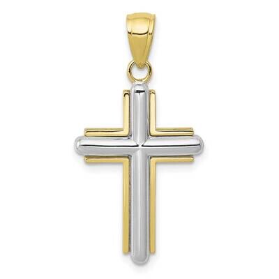 Polished Cross Pendant 10k Two-Tone Gold  10K9671, MPN: 10K9671,